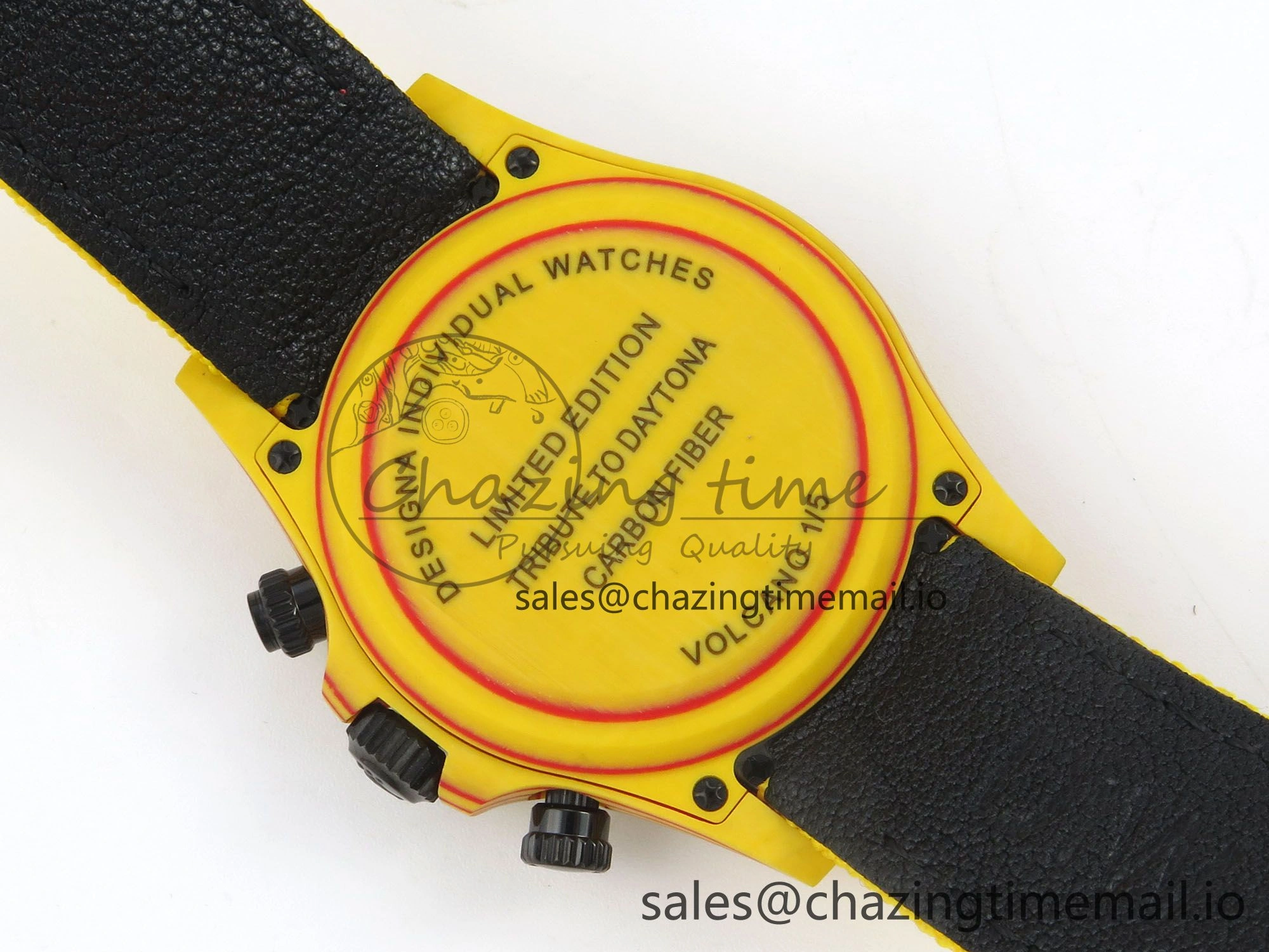 Daytona DIW Carbon Case and Bezel DIWF Edition Red Dial on Yellow Nylon Strap A7750
