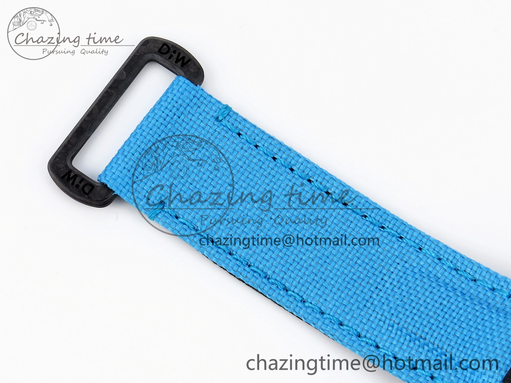 Daytona DIW Carbon Case and Bezel DIWF Edition White Blue Dial on Blue Nylon Strap A7750