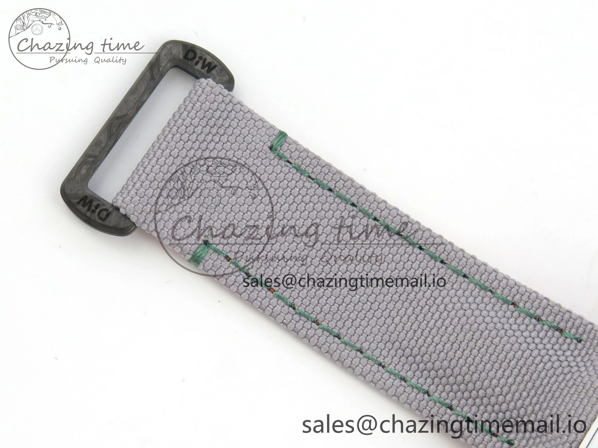 Daytona DIW Carbon Case and Bezel DIWF Edition White Green Dial on Grey Nylon Strap A7750