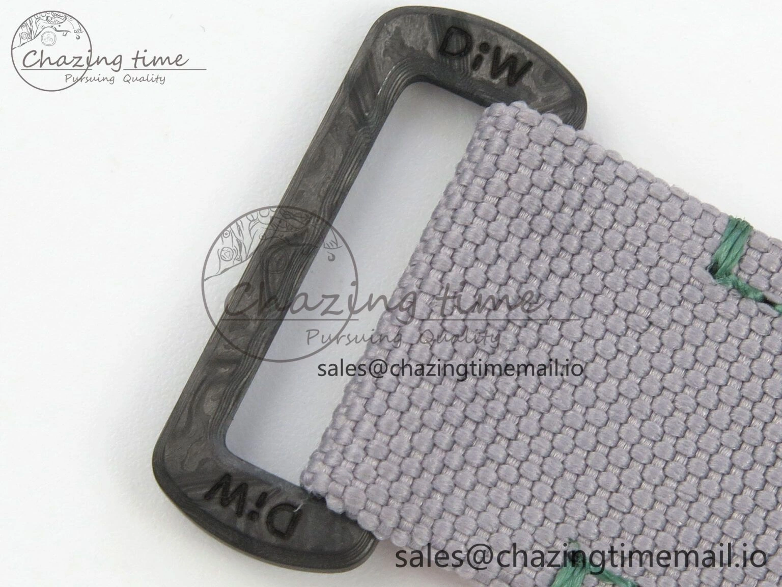 Daytona DIW Carbon Case and Bezel DIWF Edition White Green Dial on Grey Nylon Strap A7750