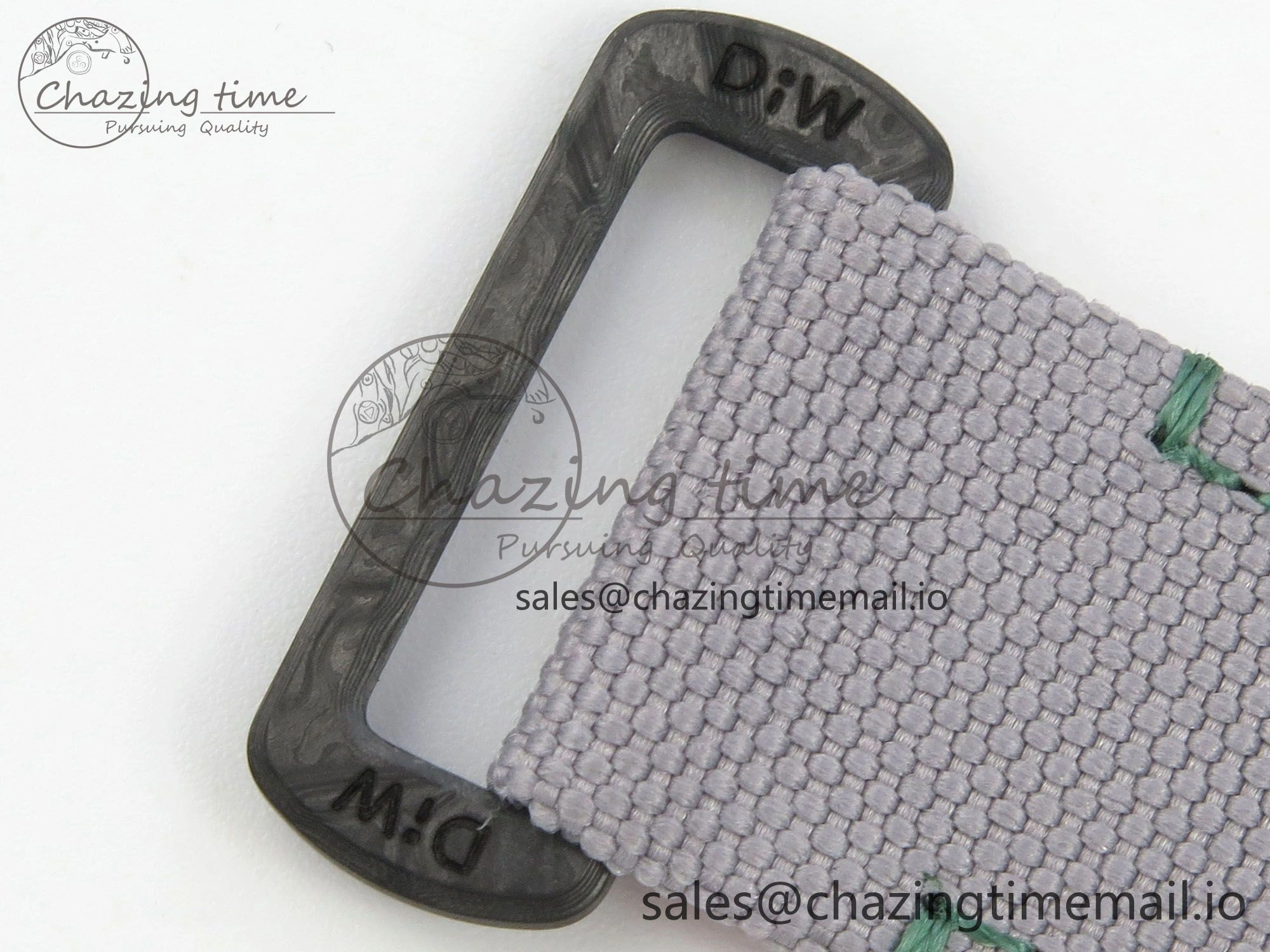 Daytona DIW Carbon Case and Bezel DIWF Edition White Green Dial on Grey Nylon Strap A7750