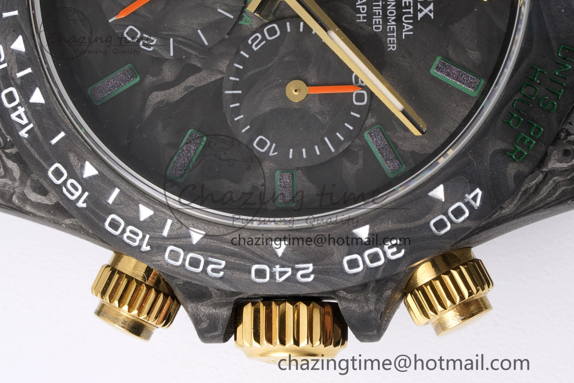 Daytona DIW Carbon Case and Bezel Noob Best Edition Carbon Green Dial on Green Nylon Strap SA4130