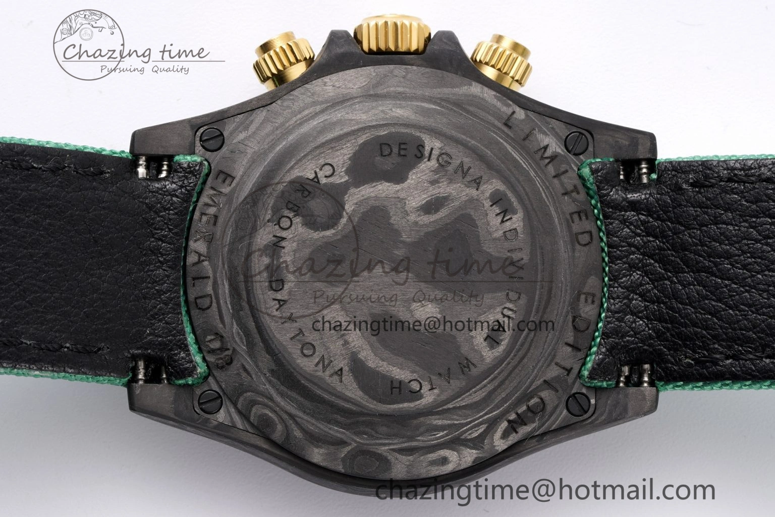 Daytona DIW Carbon Case and Bezel Noob Best Edition Carbon Green Dial on Green Nylon Strap SA4130