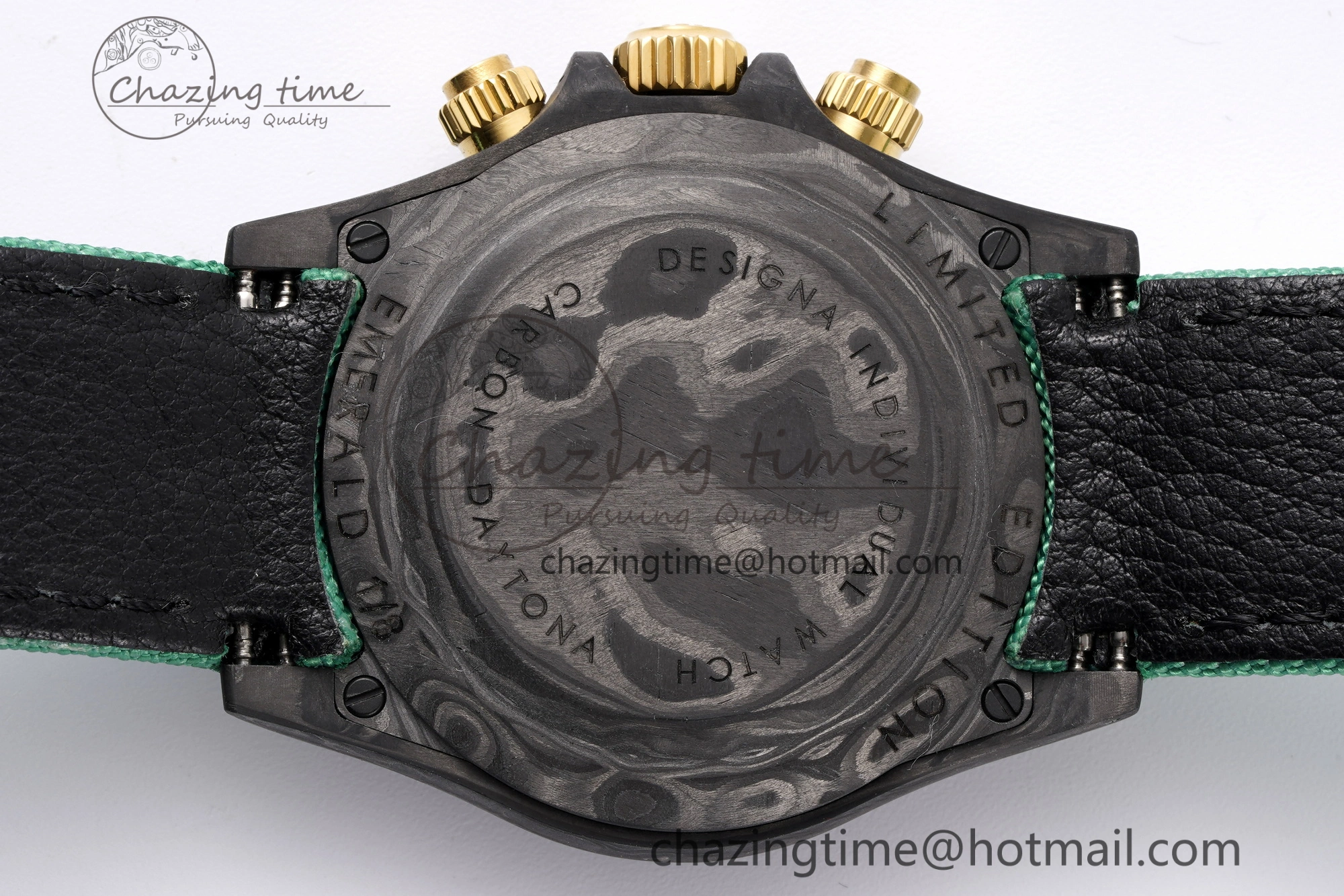 Daytona DIW Carbon Case and Bezel Noob Best Edition Carbon Green Dial on Green Nylon Strap SA4130