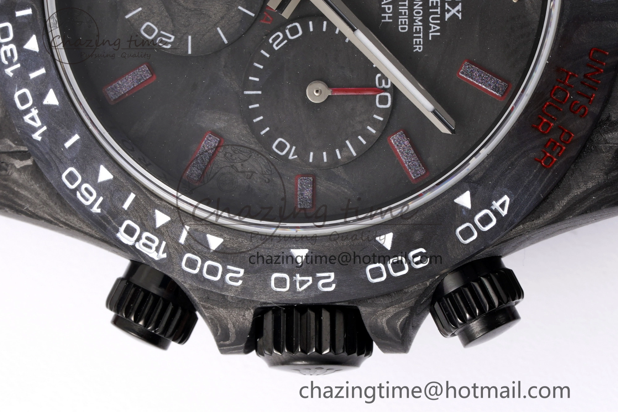 Daytona DIW Carbon Case and Bezel Noob Best Edition Carbon Red Dial on Red Nylon Strap SA4130