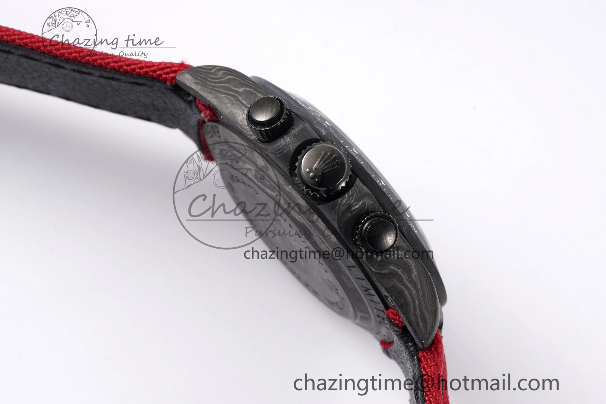 Daytona DIW Carbon Case and Bezel Noob Best Edition Carbon Red Dial on Red Nylon Strap SA4130