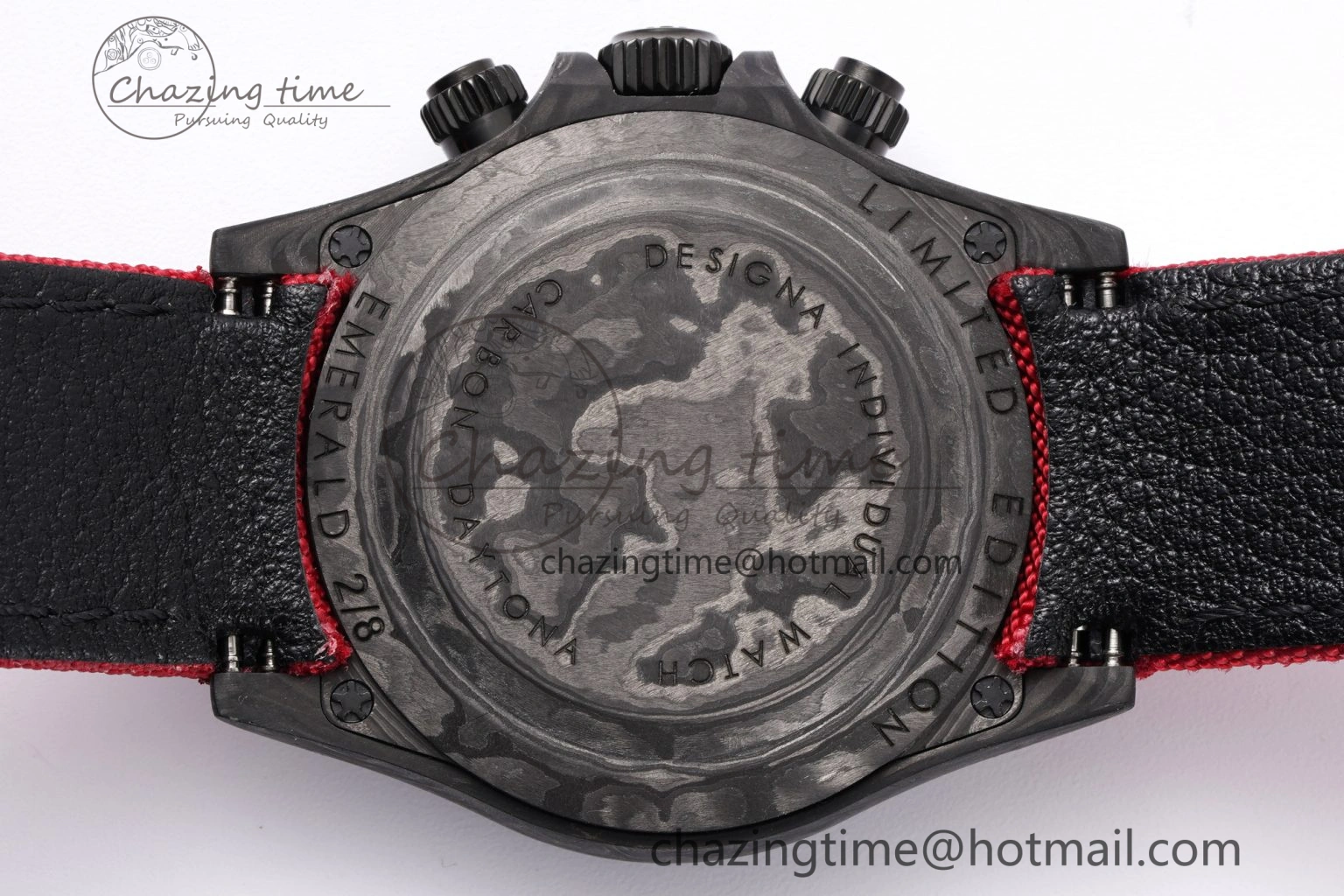Daytona DIW Carbon Case and Bezel Noob Best Edition Carbon Red Dial on Red Nylon Strap SA4130