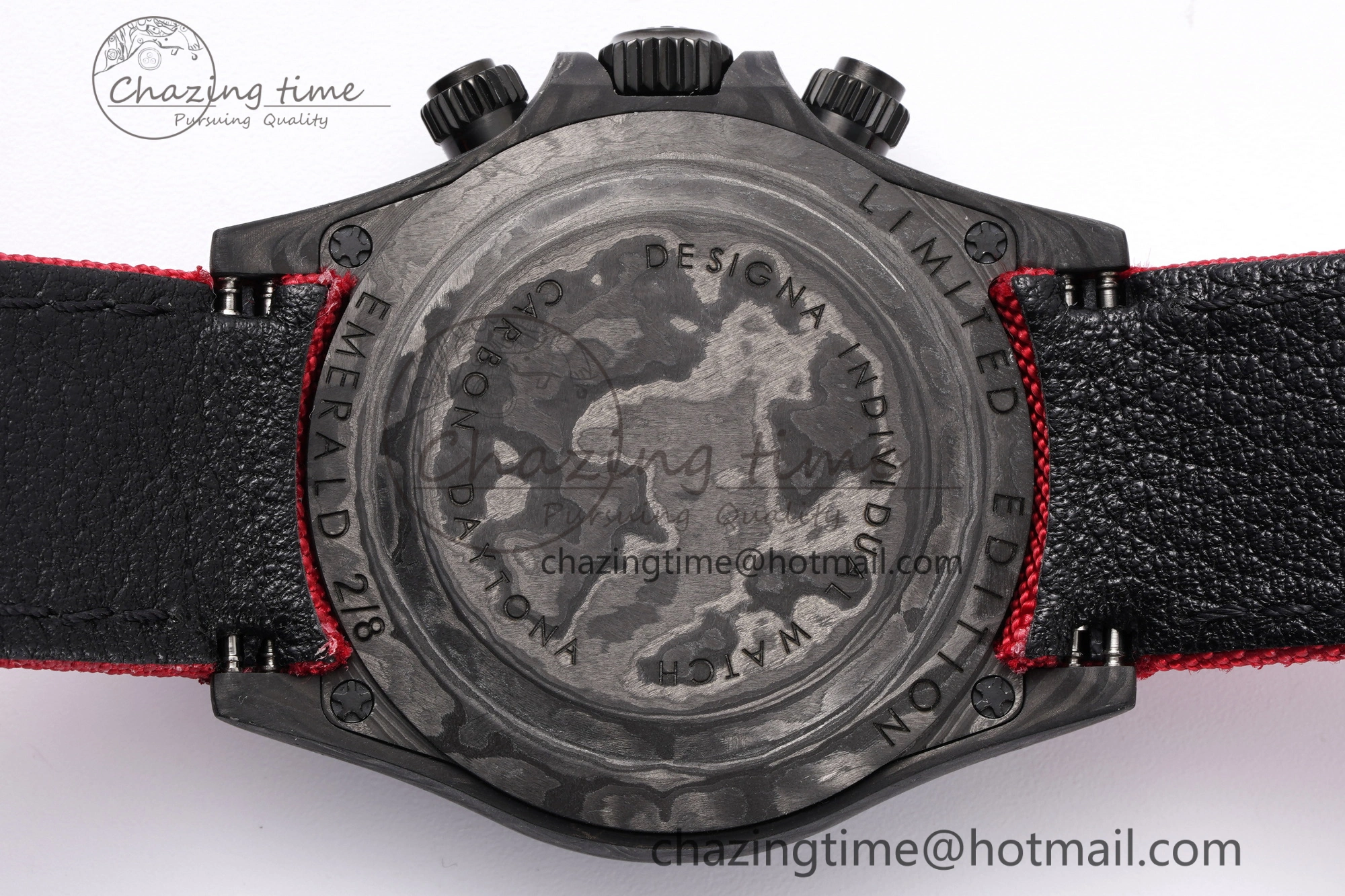 Daytona DIW Carbon Case and Bezel Noob Best Edition Carbon Red Dial on Red Nylon Strap SA4130