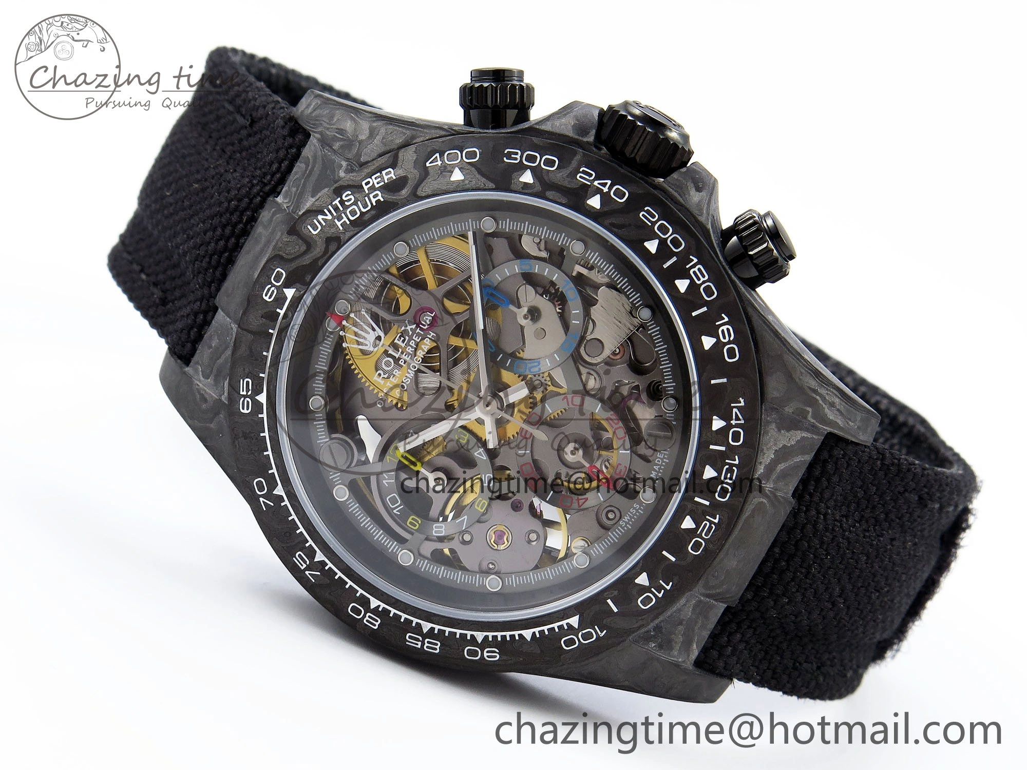 Daytona DIW Carbon DIWF Best Edition Skeleton Dial on Black Nylon Strap SA4130