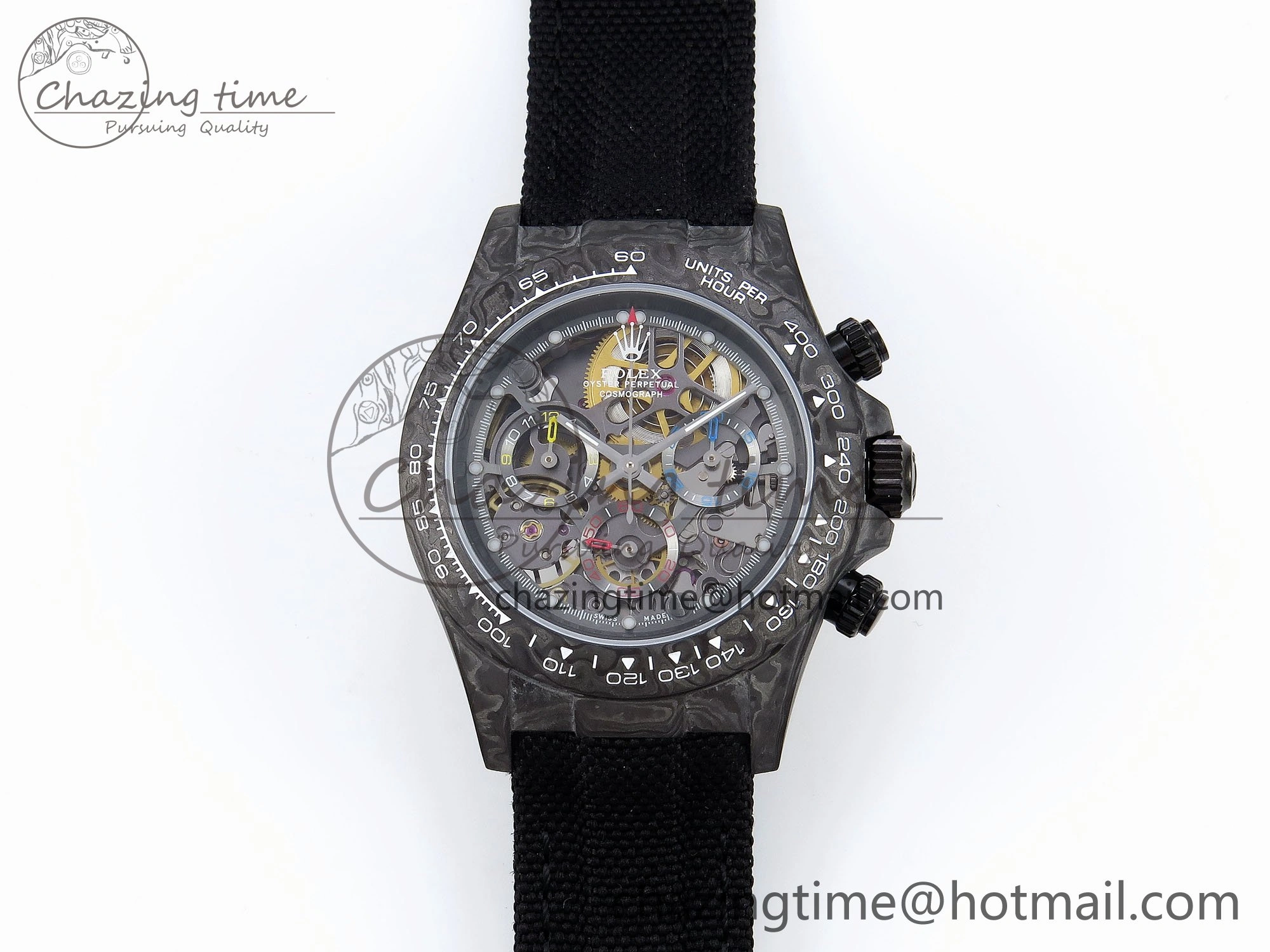 Daytona DIW Carbon DIWF Best Edition Skeleton Dial on Black Nylon Strap SA4130