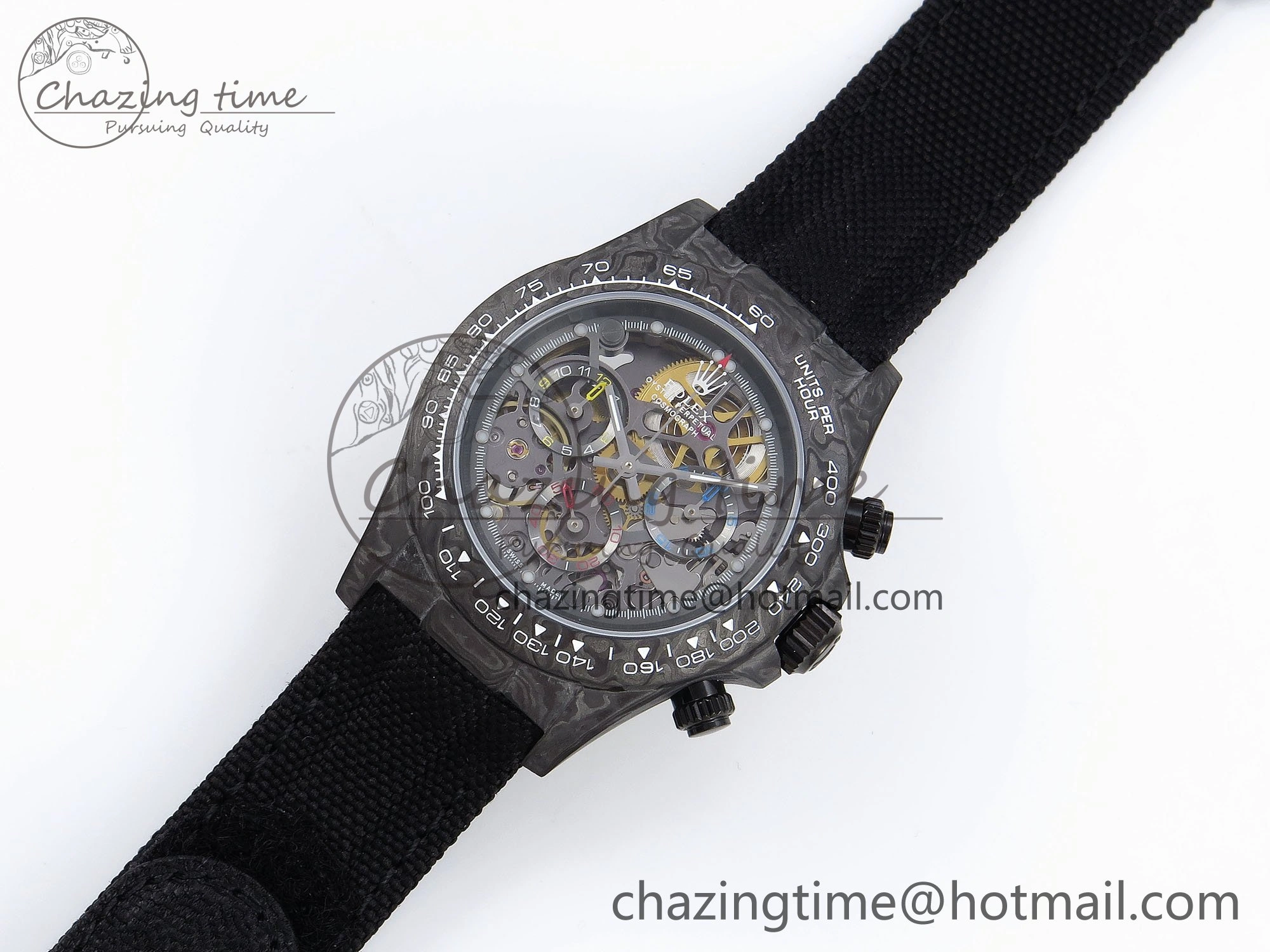 Daytona DIW Carbon DIWF Best Edition Skeleton Dial on Black Nylon Strap SA4130