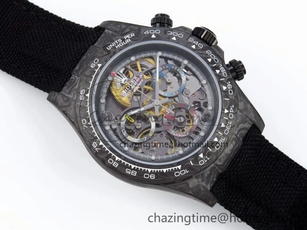 Daytona DIW Carbon DIWF Best Edition Skeleton Dial on Black Nylon Strap SA4130