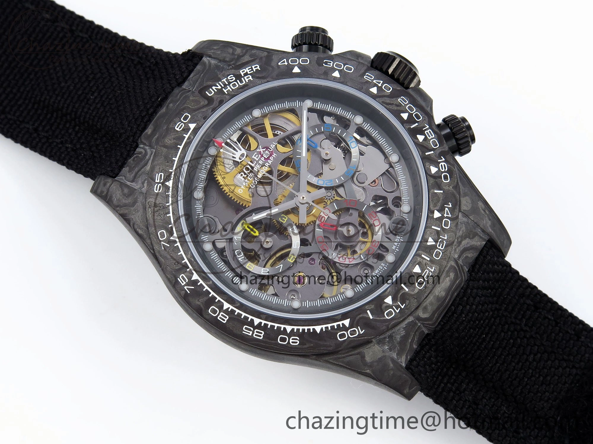 Daytona DIW Carbon DIWF Best Edition Skeleton Dial on Black Nylon Strap SA4130