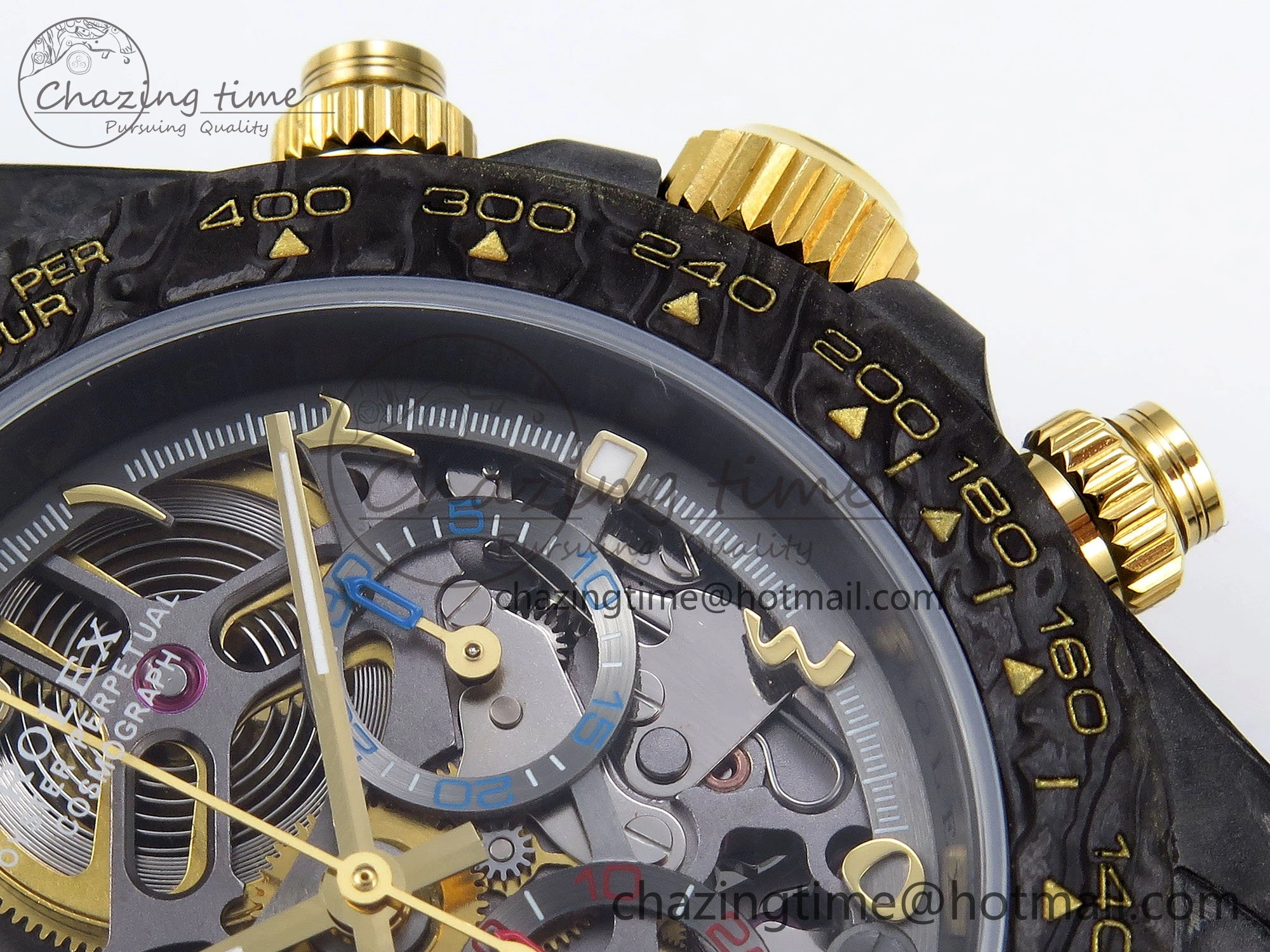Daytona DIW Carbon DIWF Best Edition Skeleton YG Arabic Dial on Brown Nylon Strap SA4130