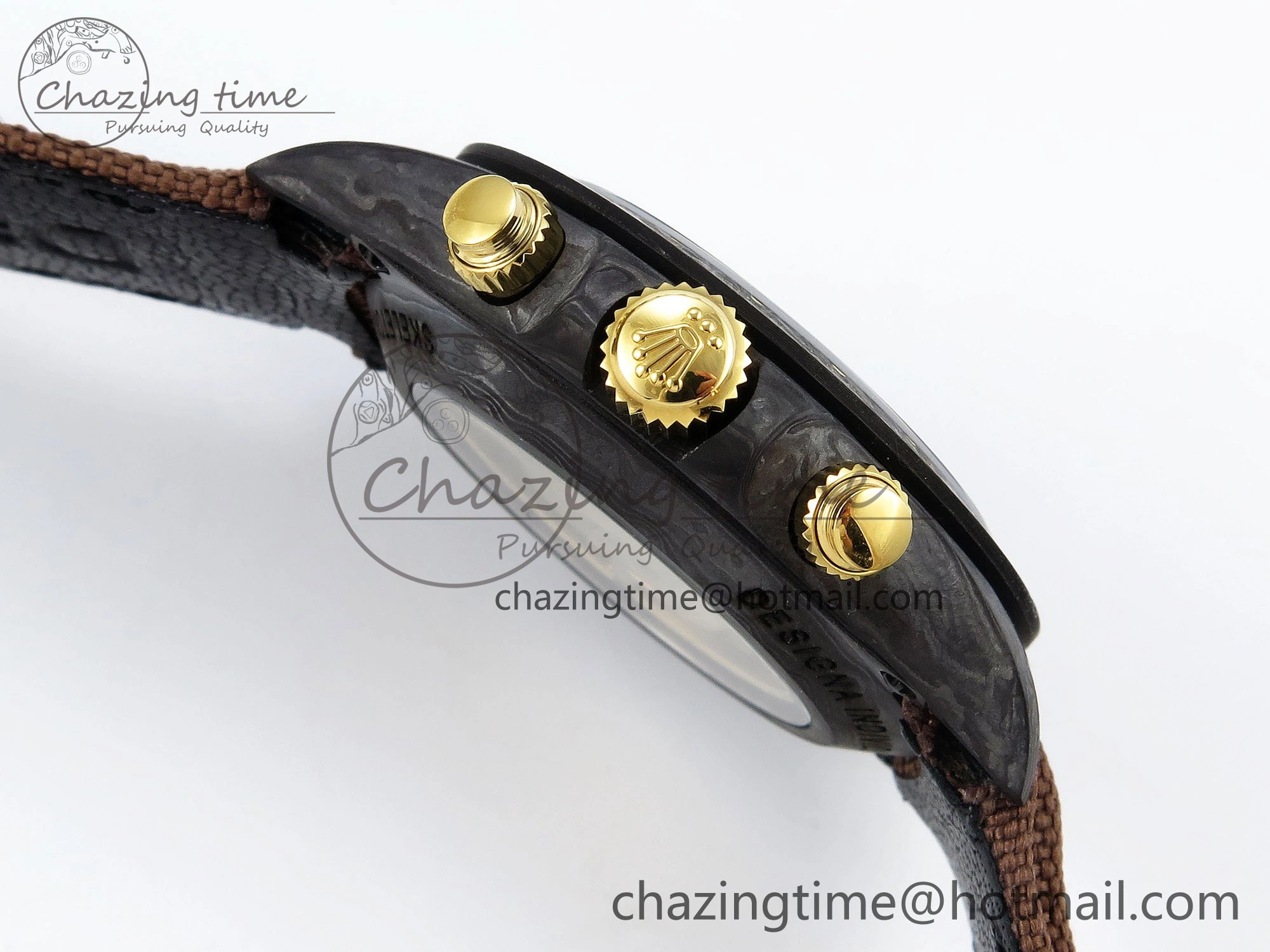 Daytona DIW Carbon DIWF Best Edition Skeleton YG Arabic Dial on Brown Nylon Strap SA4130
