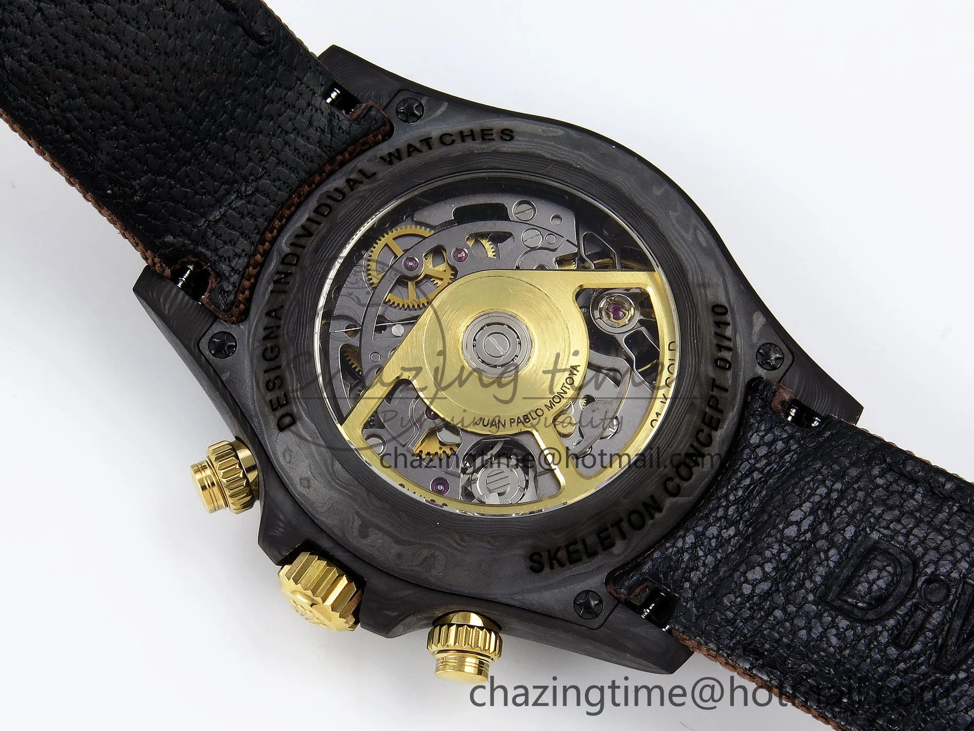 Daytona DIW Carbon DIWF Best Edition Skeleton YG Arabic Dial on Brown Nylon Strap SA4130