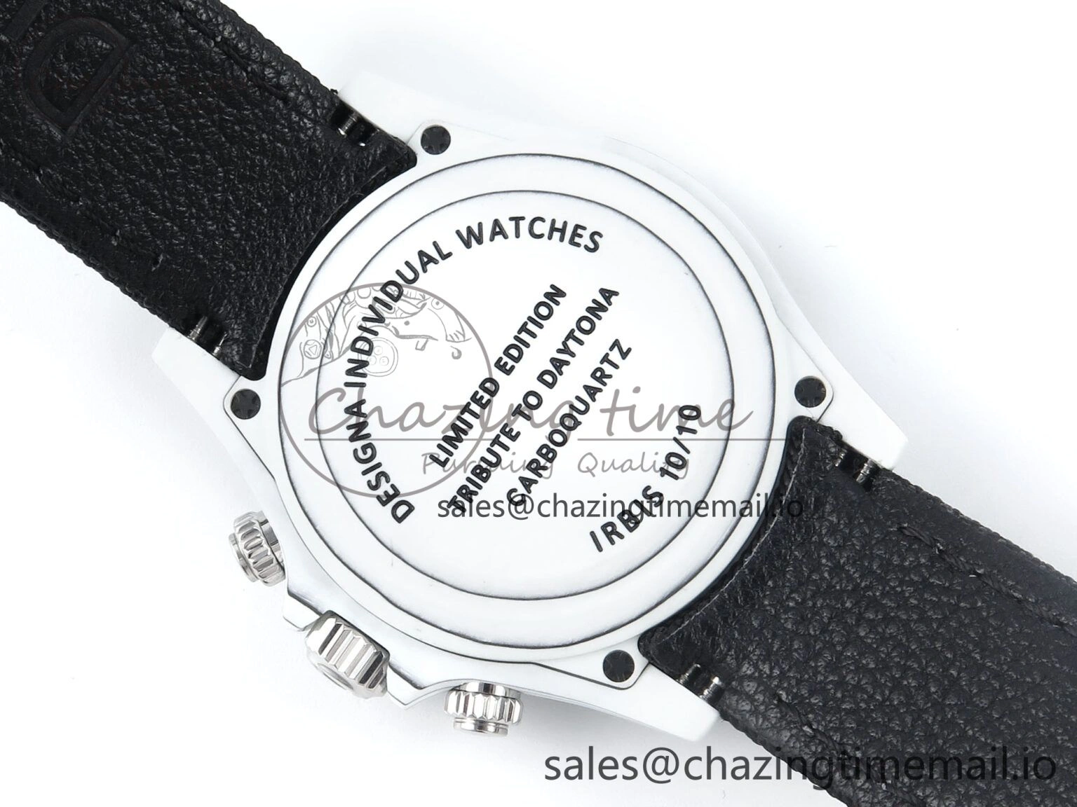 Daytona DIW Carbon N6F 1:1 Best Edition Black Blue Dial on Black Nylon Cald Leather Strap SA4130