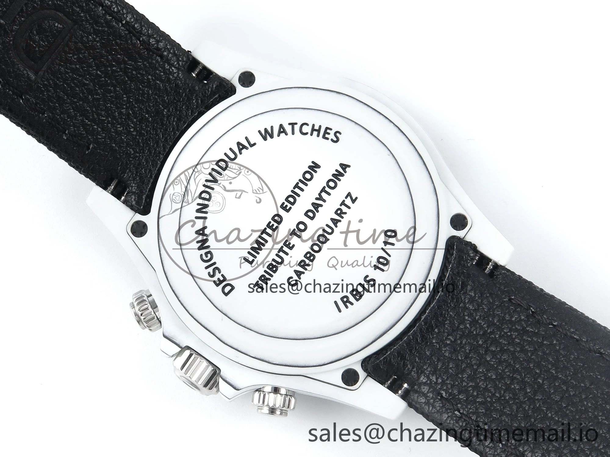 Daytona DIW Carbon N6F 1:1 Best Edition Black Blue Dial on Black Nylon Cald Leather Strap SA4130