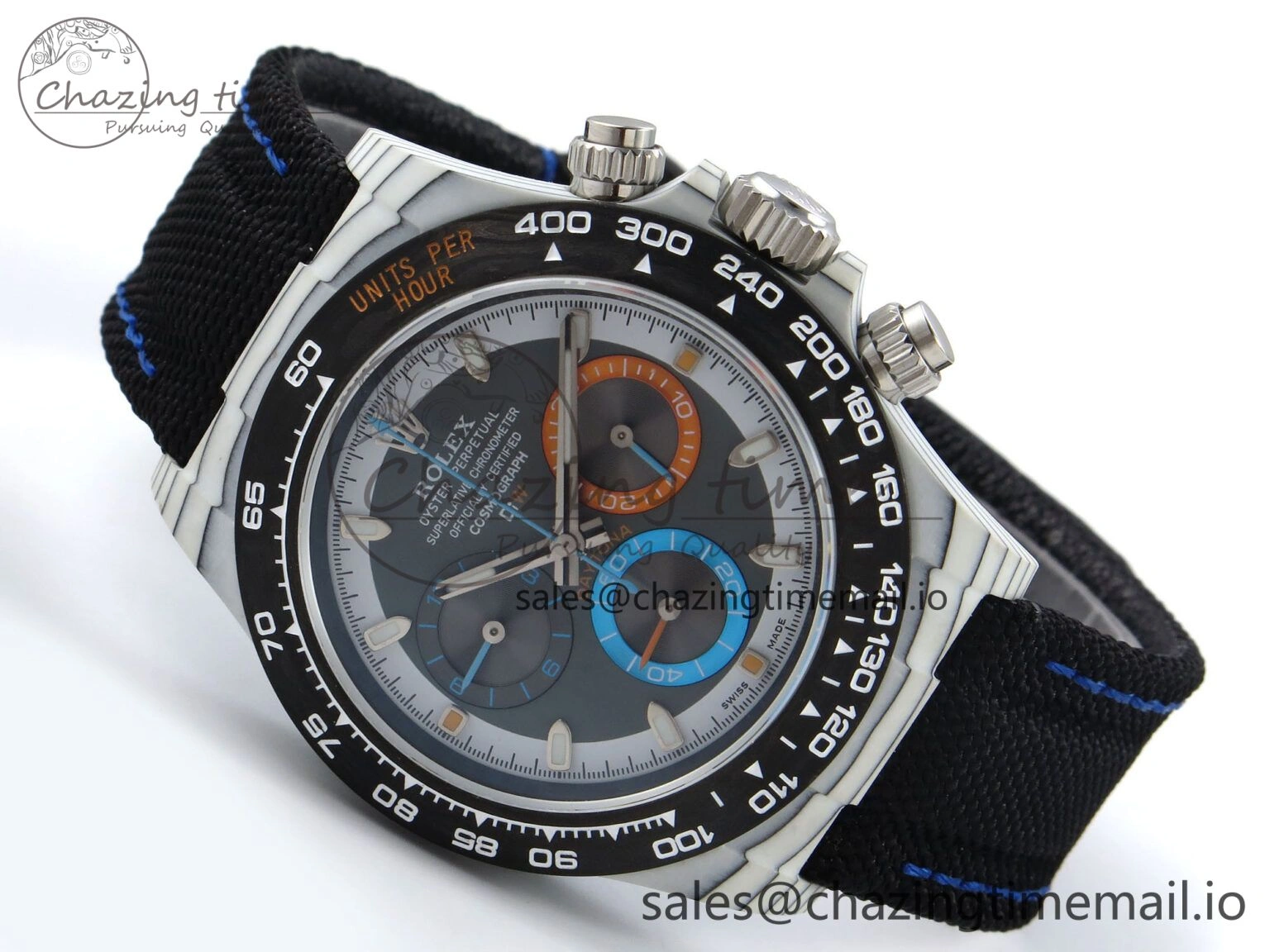 Daytona DIW Carbon N6F 1:1 Best Edition Gray Dial on Black Nylon Strap SA4130