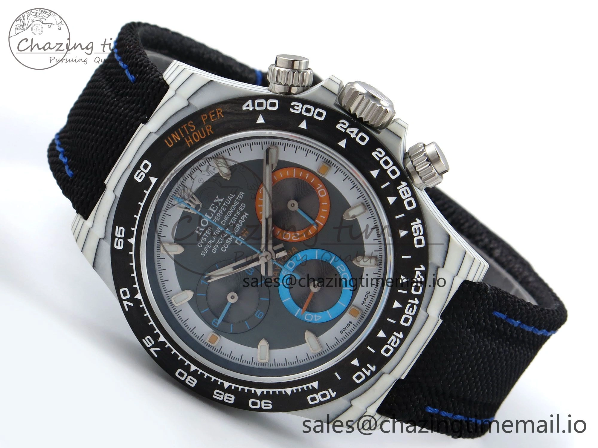 Daytona DIW Carbon N6F 1:1 Best Edition Gray Dial on Black Nylon Strap SA4130