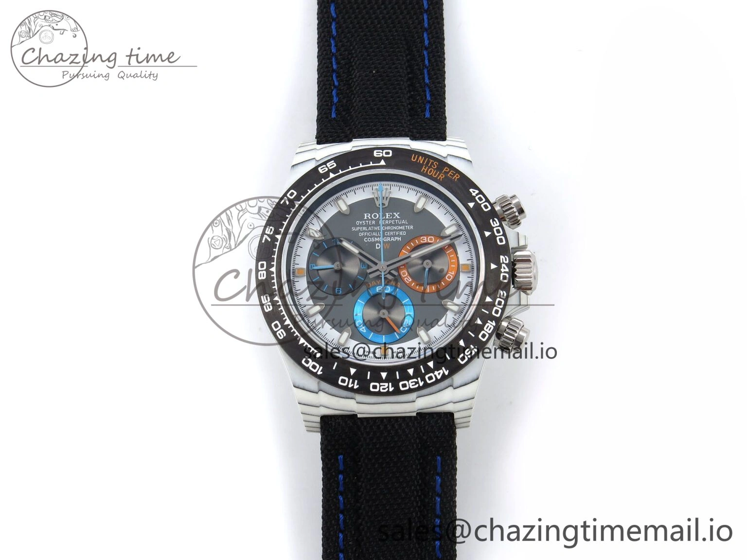 Daytona DIW Carbon N6F 1:1 Best Edition Gray Dial on Black Nylon Strap SA4130
