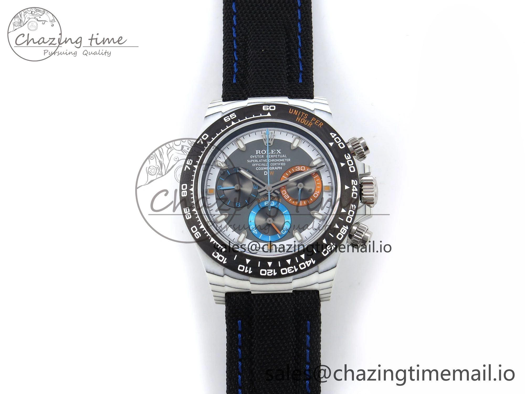 Daytona DIW Carbon N6F 1:1 Best Edition Gray Dial on Black Nylon Strap SA4130