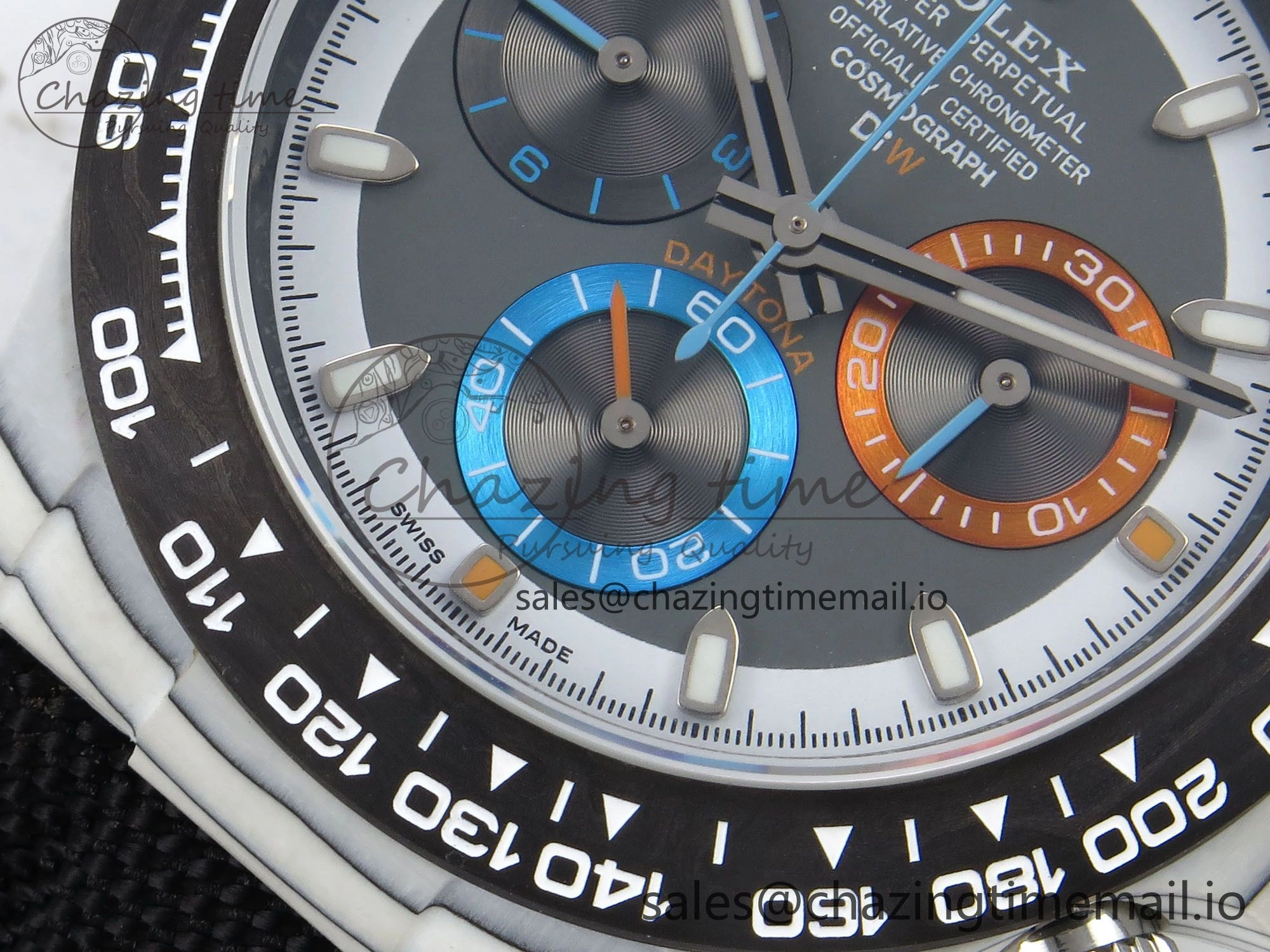 Daytona DIW Carbon N6F 1:1 Best Edition Gray Dial on Black Nylon Strap SA4130