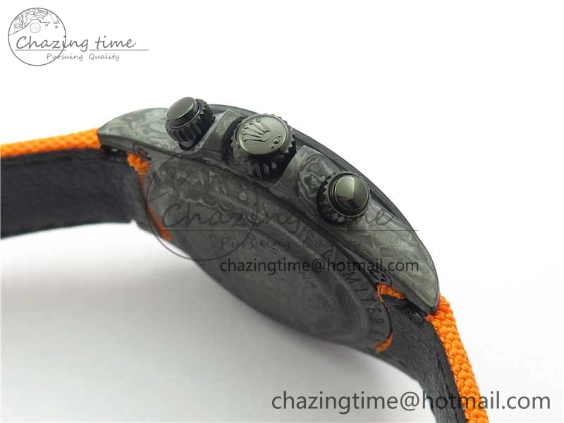 Daytona DIW Carbon Noob 1:1 Best Edition Black Orange Dial on Orange Nylon Strap SA4130