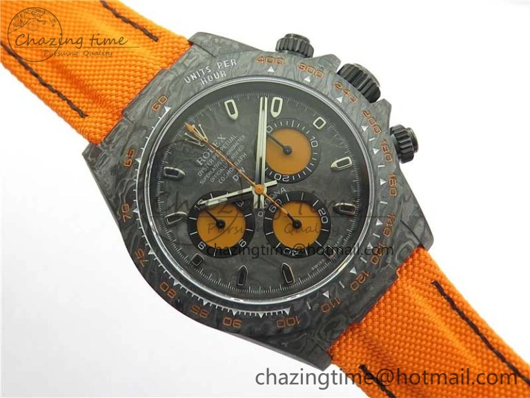 Daytona DIW Carbon Noob 1:1 Best Edition Black Orange Dial on Orange Nylon Strap SA4130
