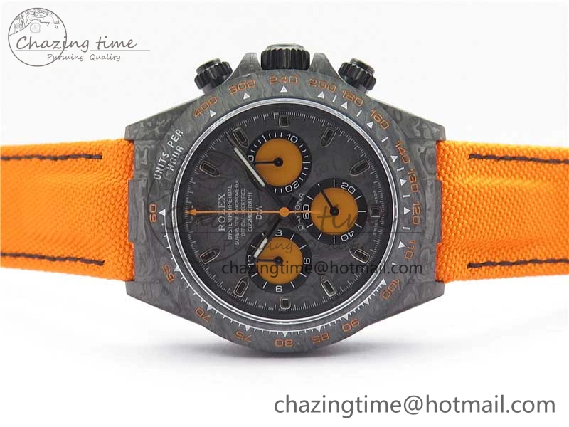 Daytona DIW Carbon Noob 1:1 Best Edition Black Orange Dial on Orange Nylon Strap SA4130