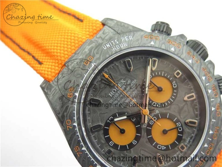 Daytona DIW Carbon Noob 1:1 Best Edition Black Orange Dial on Orange Nylon Strap SA4130