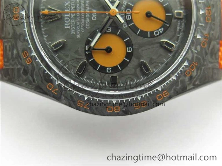Daytona DIW Carbon Noob 1:1 Best Edition Black Orange Dial on Orange Nylon Strap SA4130