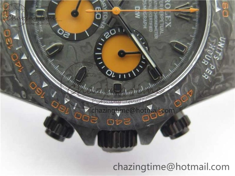Daytona DIW Carbon Noob 1:1 Best Edition Black Orange Dial on Orange Nylon Strap SA4130