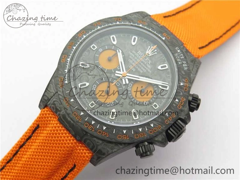 Daytona DIW Carbon Noob 1:1 Best Edition Black Orange Dial on Orange Nylon Strap SA4130