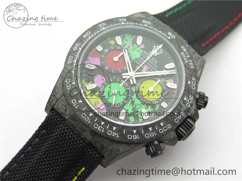 Daytona DIW Carbon Noob 1:1 Best Edition Colourful Dial on Nylon Strap SA4130