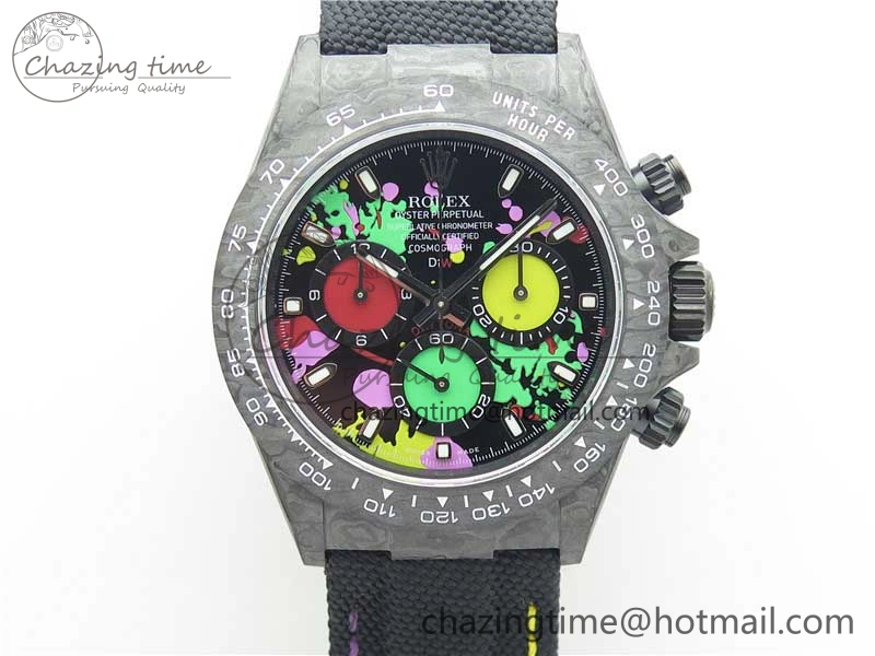 Daytona DIW Carbon Noob 1:1 Best Edition Colourful Dial on Nylon Strap SA4130