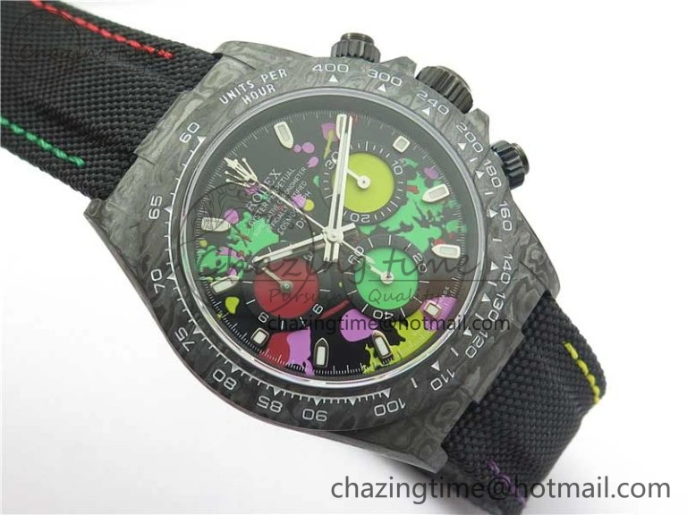 Daytona DIW Carbon Noob 1:1 Best Edition Colourful Dial on Nylon Strap SA4130