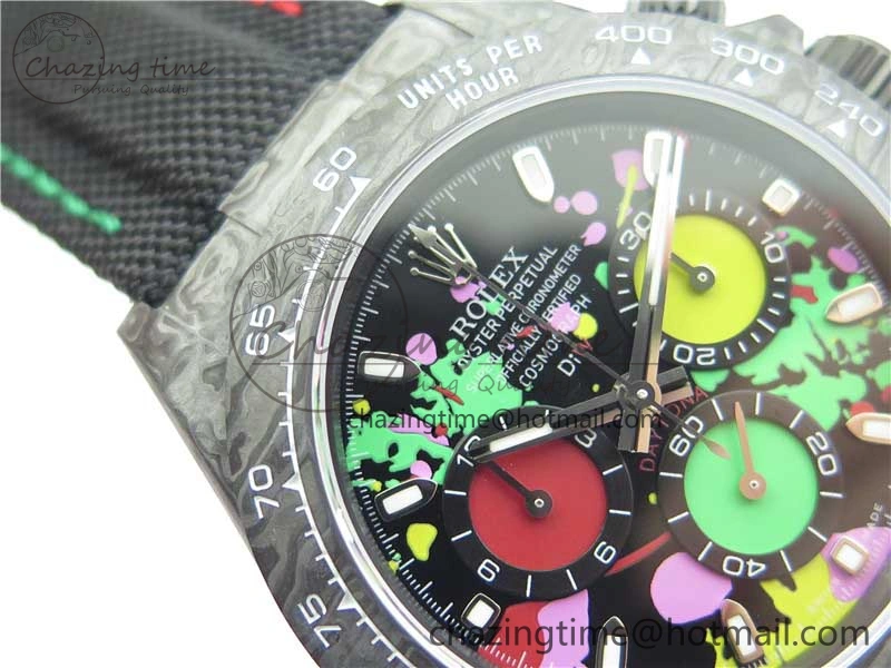 Daytona DIW Carbon Noob 1:1 Best Edition Colourful Dial on Nylon Strap SA4130