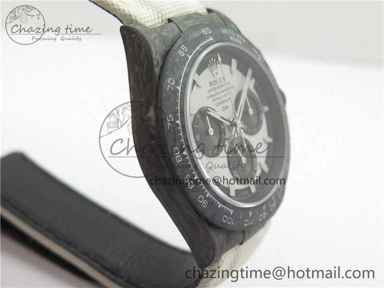 Daytona DIW Carbon Noob 1:1 Best Edition White Black Dial on Nylon Strap SA4130