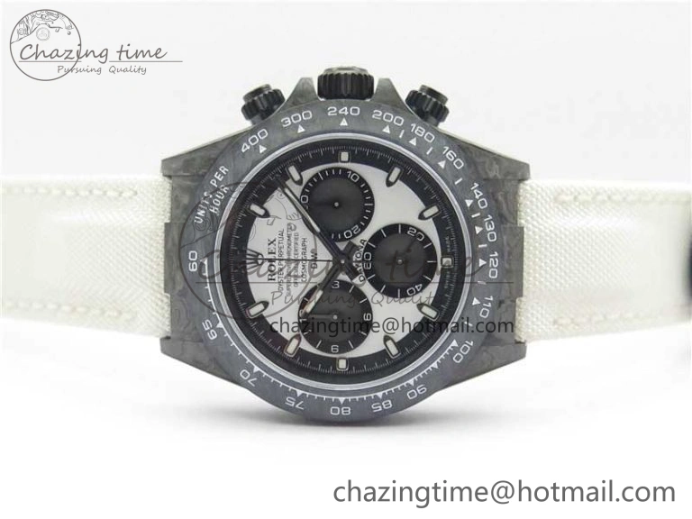 Daytona DIW Carbon Noob 1:1 Best Edition White Black Dial on Nylon Strap SA4130