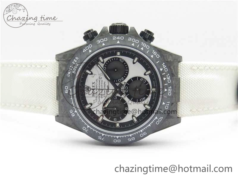 Daytona DIW Carbon Noob 1:1 Best Edition White Black Dial on Nylon Strap SA4130