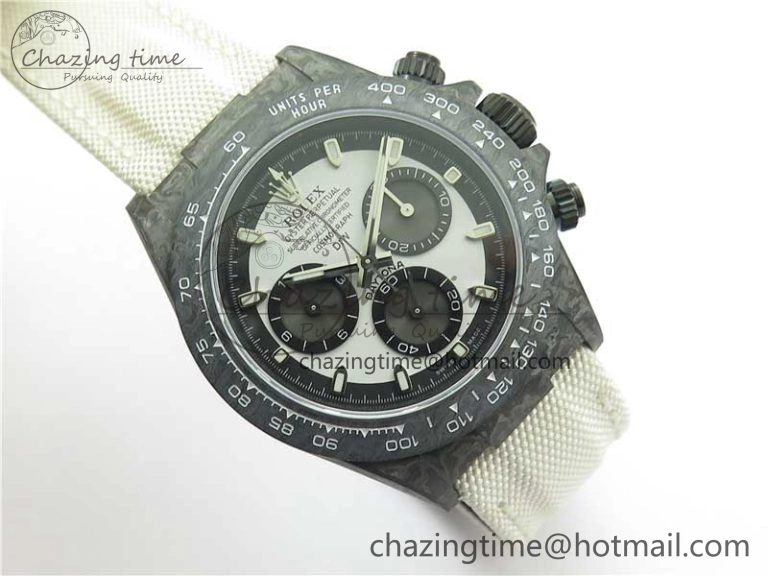 Daytona DIW Carbon Noob 1:1 Best Edition White Black Dial on Nylon Strap SA4130