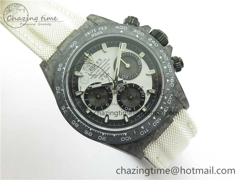 Daytona DIW Carbon Noob 1:1 Best Edition White Black Dial on Nylon Strap SA4130