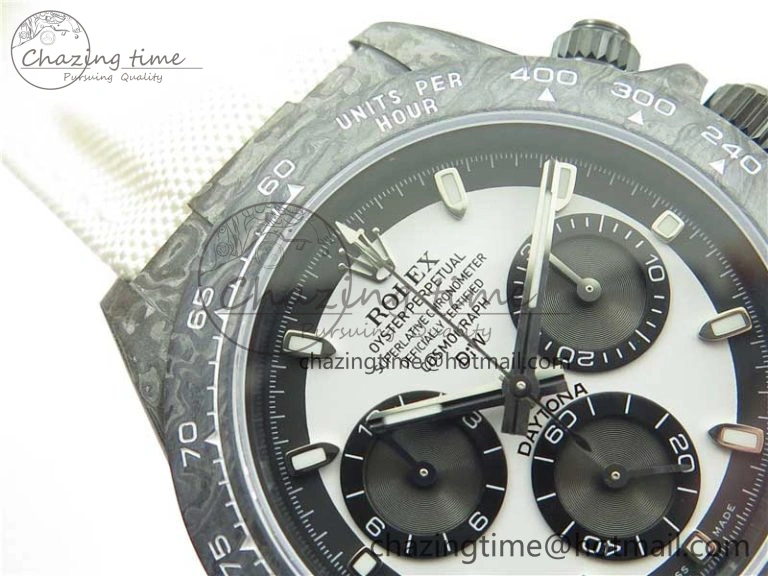 Daytona DIW Carbon Noob 1:1 Best Edition White Black Dial on Nylon Strap SA4130