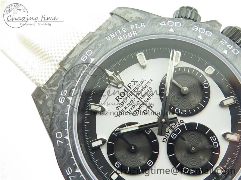 Daytona DIW Carbon Noob 1:1 Best Edition White Black Dial on Nylon Strap SA4130
