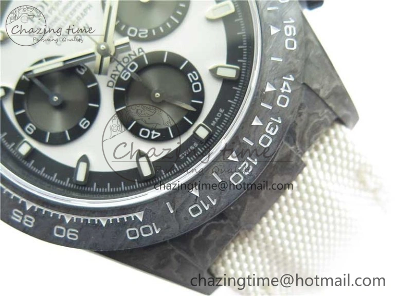Daytona DIW Carbon Noob 1:1 Best Edition White Black Dial on Nylon Strap SA4130