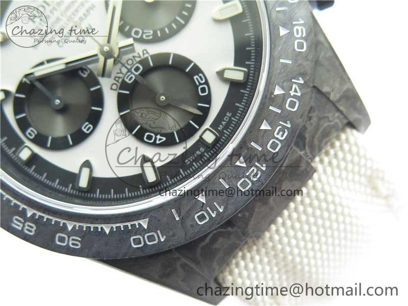 Daytona DIW Carbon Noob 1:1 Best Edition White Black Dial on Nylon Strap SA4130