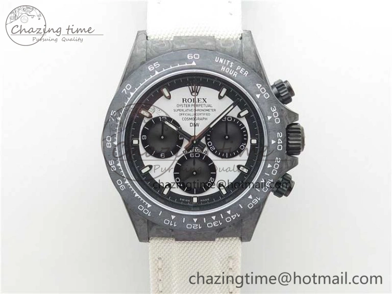 Daytona DIW Carbon Noob 1:1 Best Edition White Black Dial on Nylon Strap SA4130