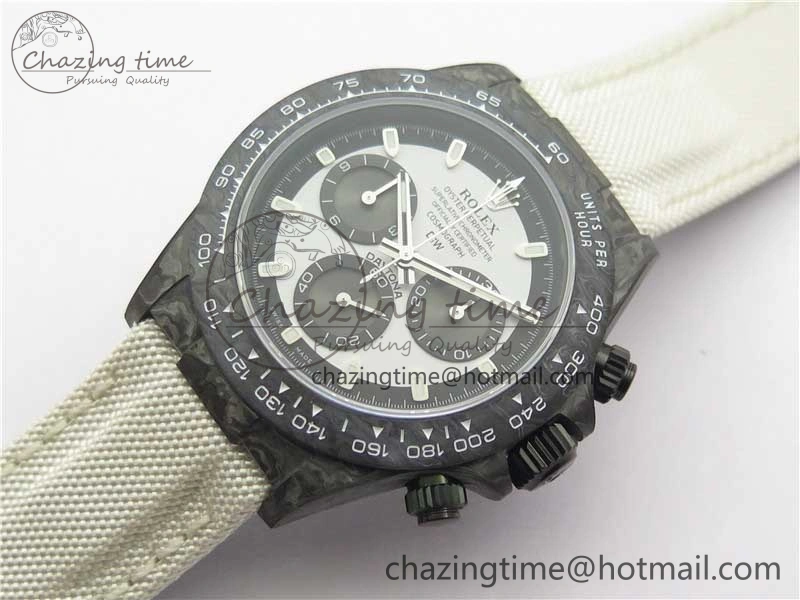 Daytona DIW Carbon Noob 1:1 Best Edition White Black Dial on Nylon Strap SA4130