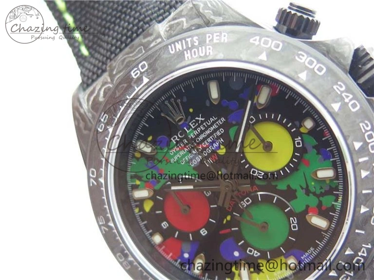 Daytona DIW Carbon OMF Best Edition Black Colorful Dial on Black Nylon Strap A4130